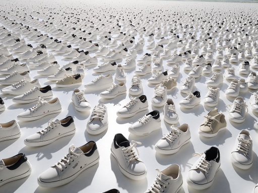 Casual sneakers and sports shoes collection, various colors and designs